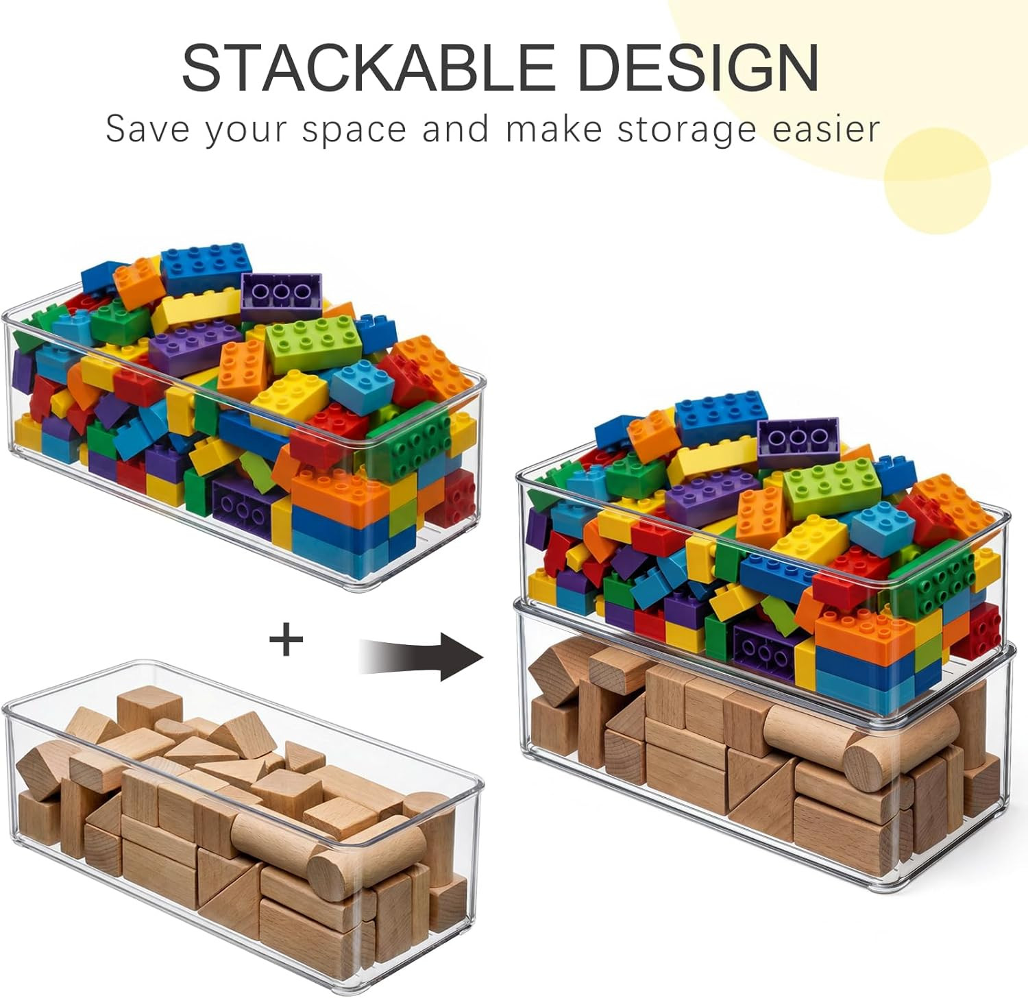 4 Pack Refrigerator Organizers and Storage 4 Small Stackable Clear Plastic Bins