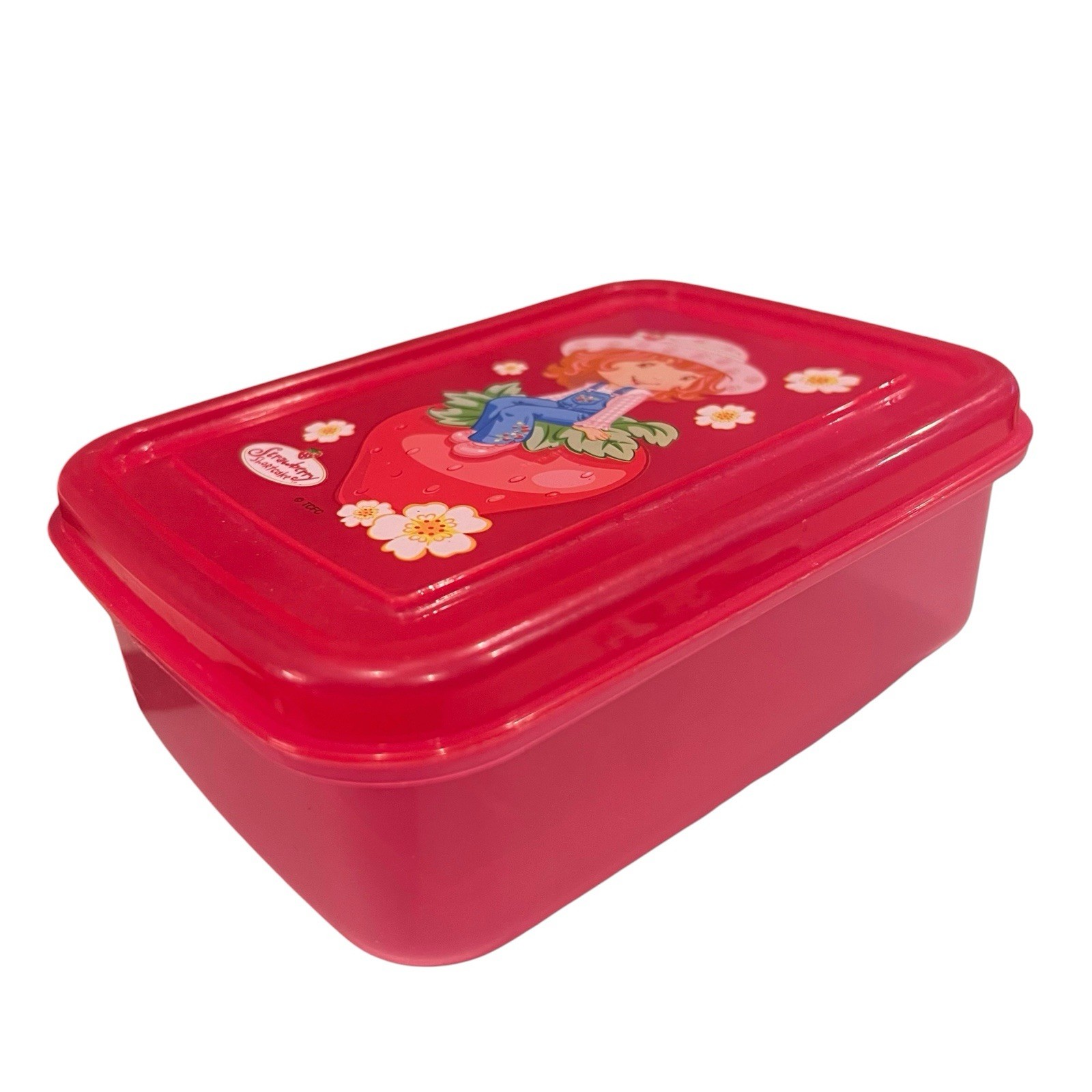Strawberry Shortcake Plastic Food Storage Container w/ Lid – Pink Berry Design