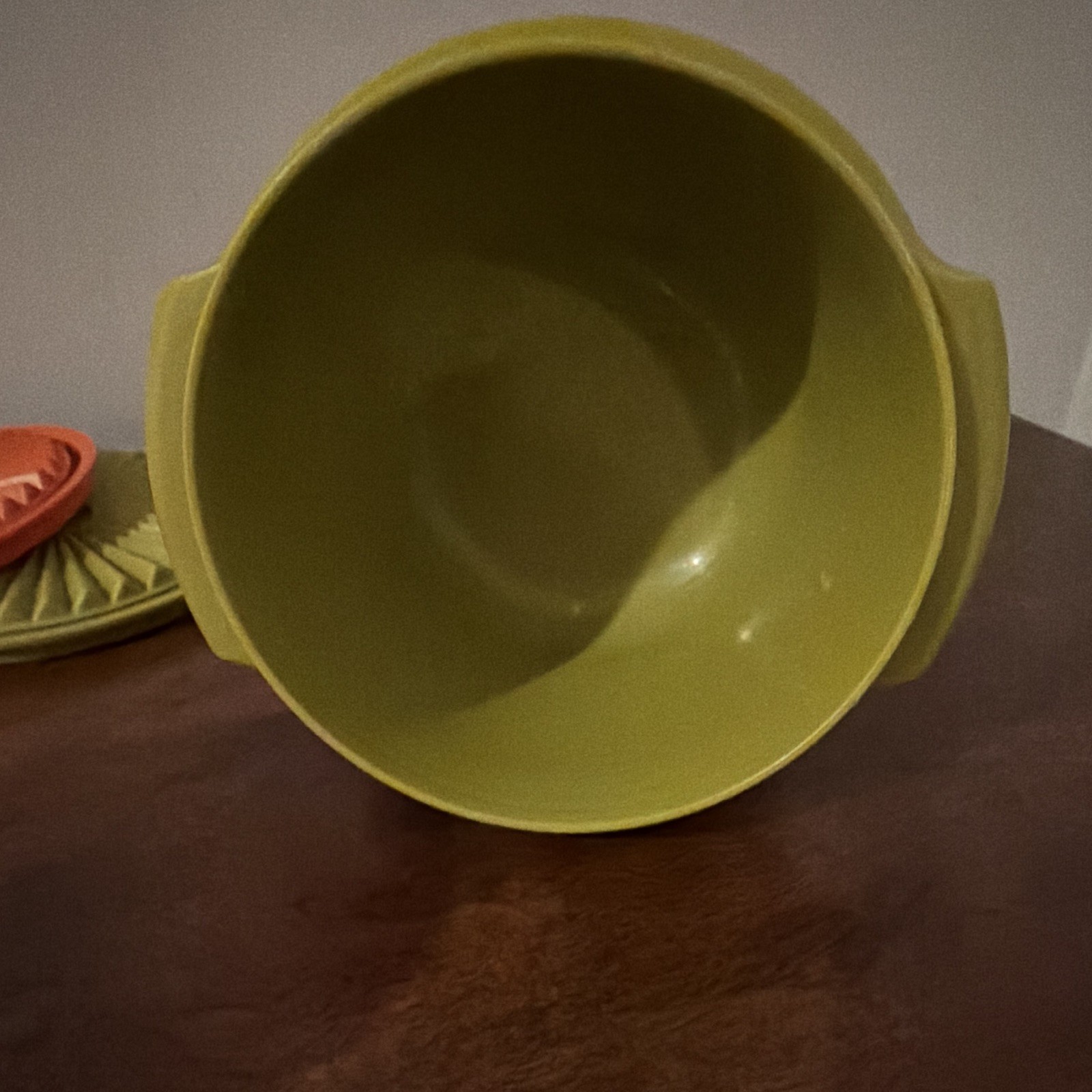 Tupperware Snack Bowl Set w/ Snap Lids, 3pc 10 oz Orange Green Yellow1970s