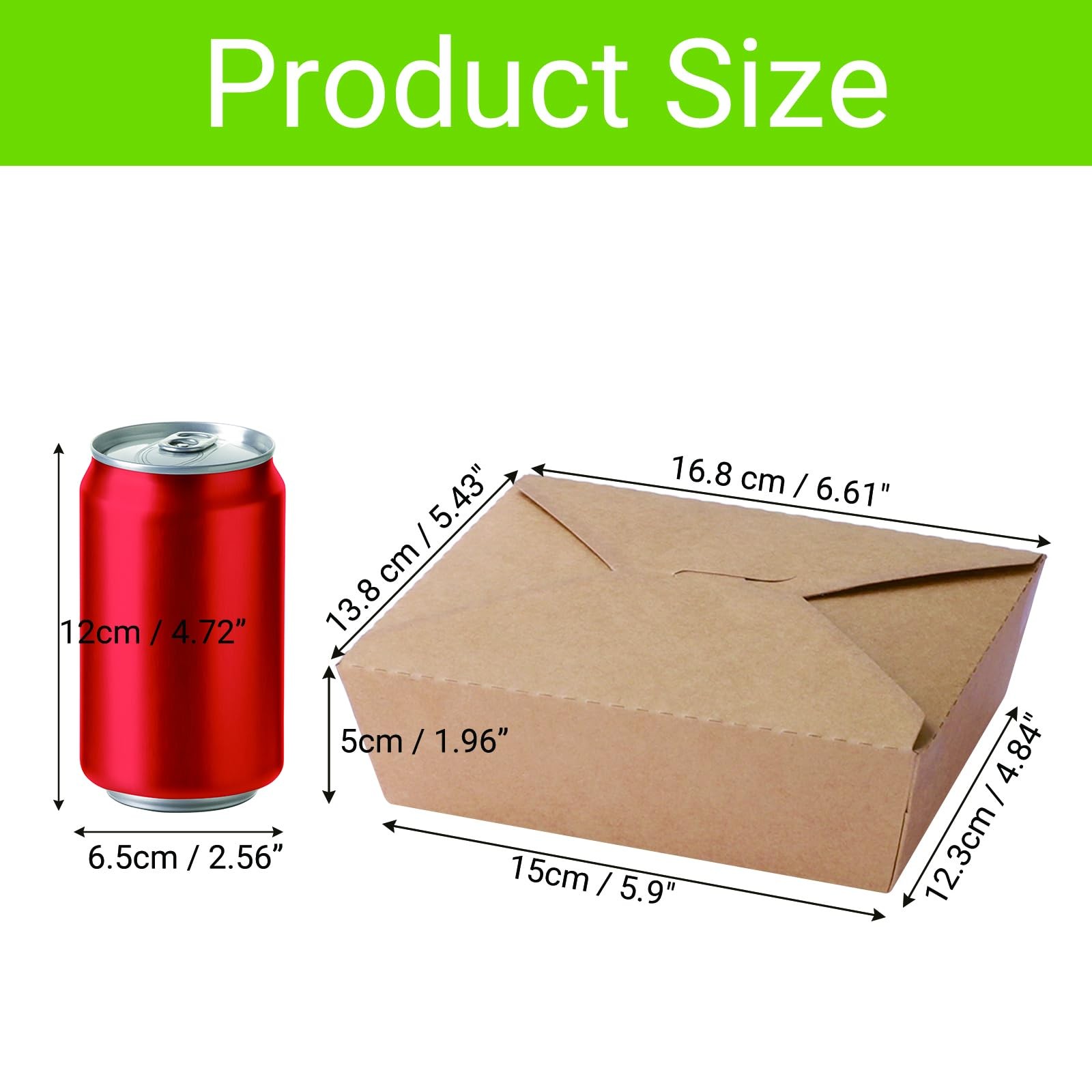 50 Pack Kraft Take Out Food Boxes, 36OZ To Go Boxes, Disposable Food Containe…