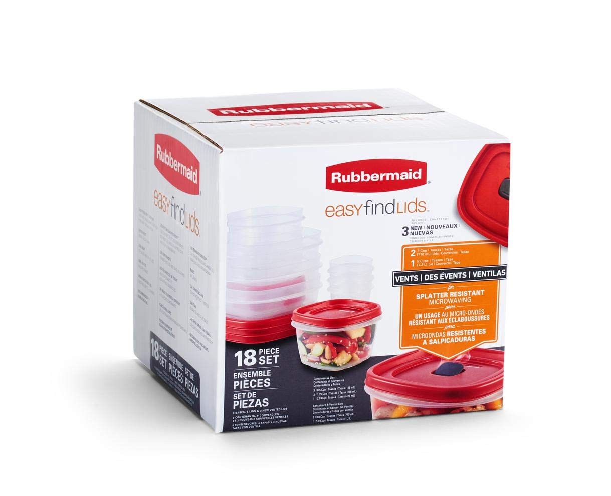 Rubbermaid 2066483 Easy Finn Grid Storage Container, 9 Piece Set, BPA Free
