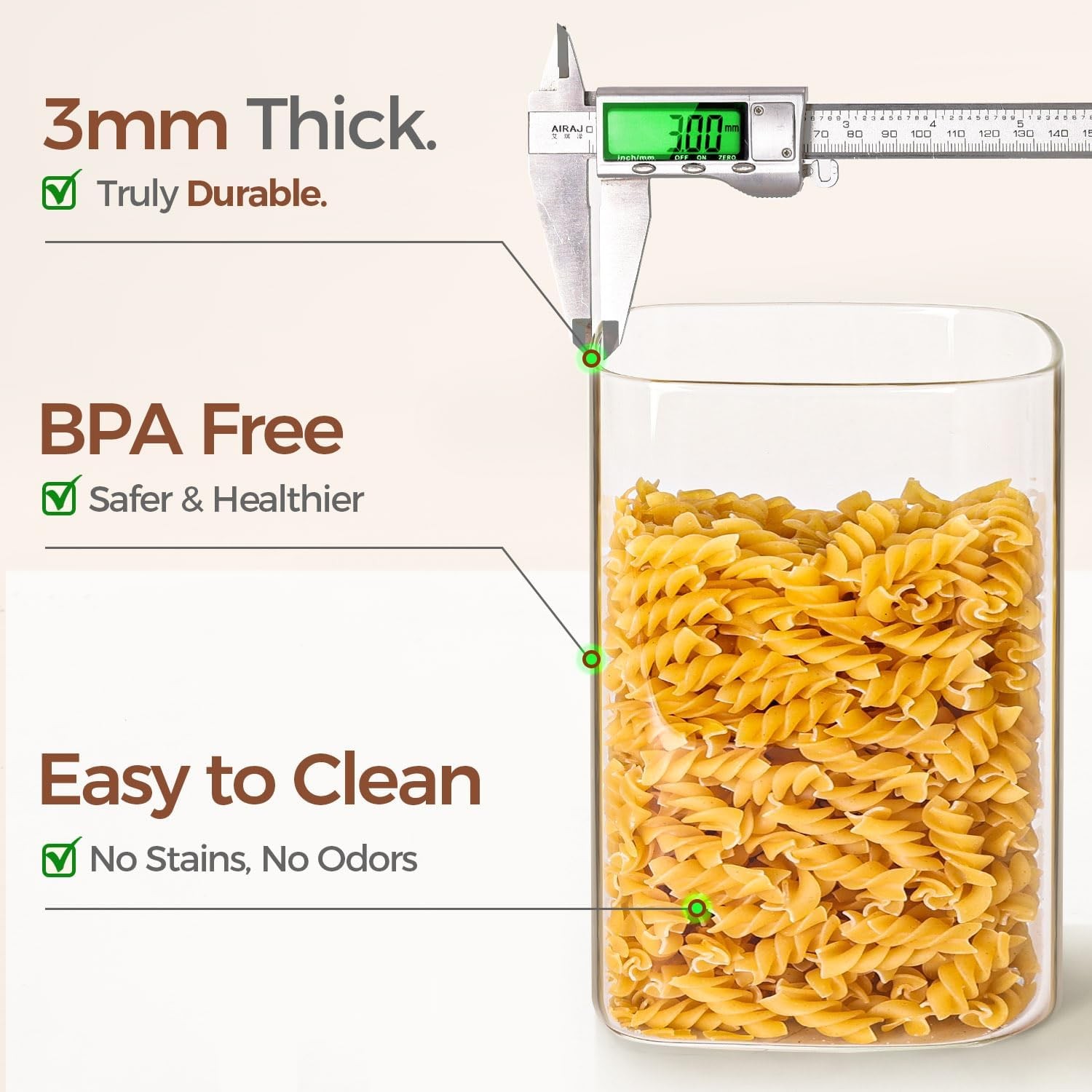 3.6 Qt Glass Food Storage Containers Set of 2, Large Storage Containers with