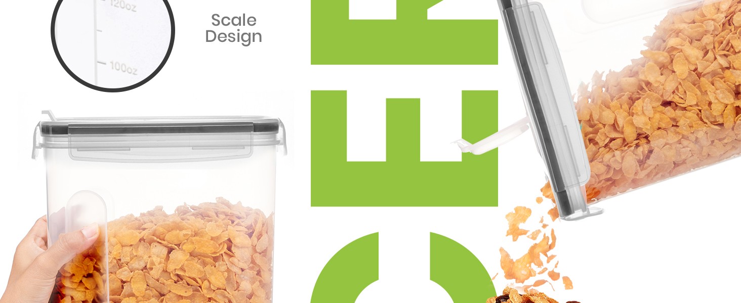 Cereal Containers Storage Set – 2 Pack 4L(135.2 oz) Airtight Food Storage