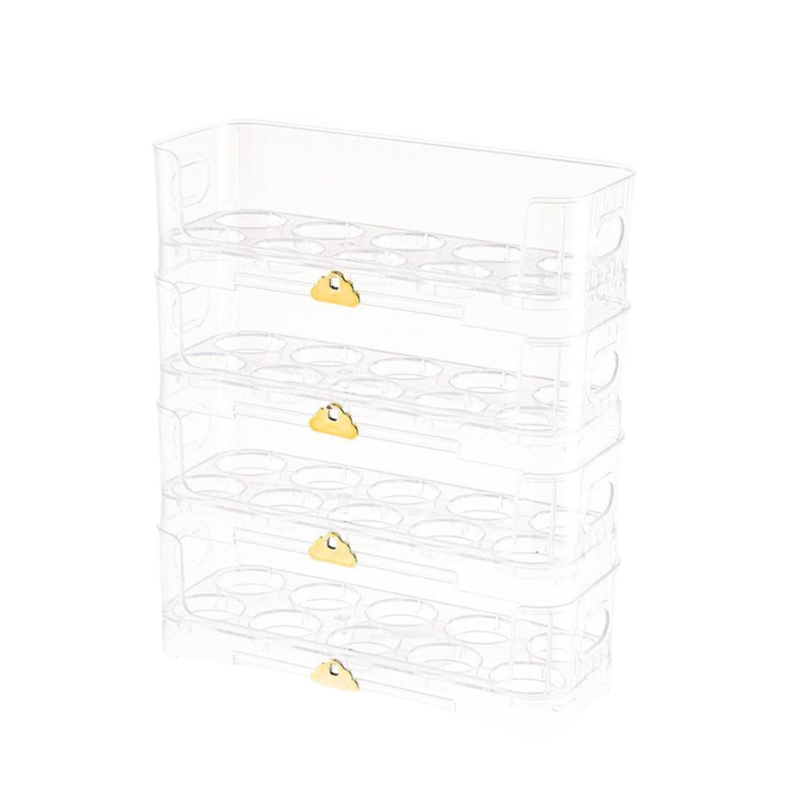 Stackable Egg Holder for Refrigerator Side Door, Slim 4-Tier Modular Egg Orga…