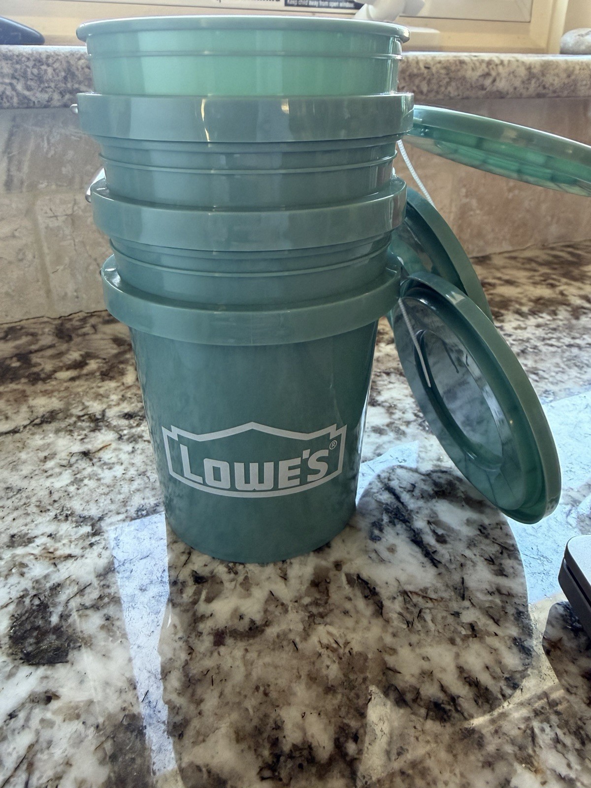 Lowes Mini Bucket Teal And White Logo Single Bucket Three Available to Purchase