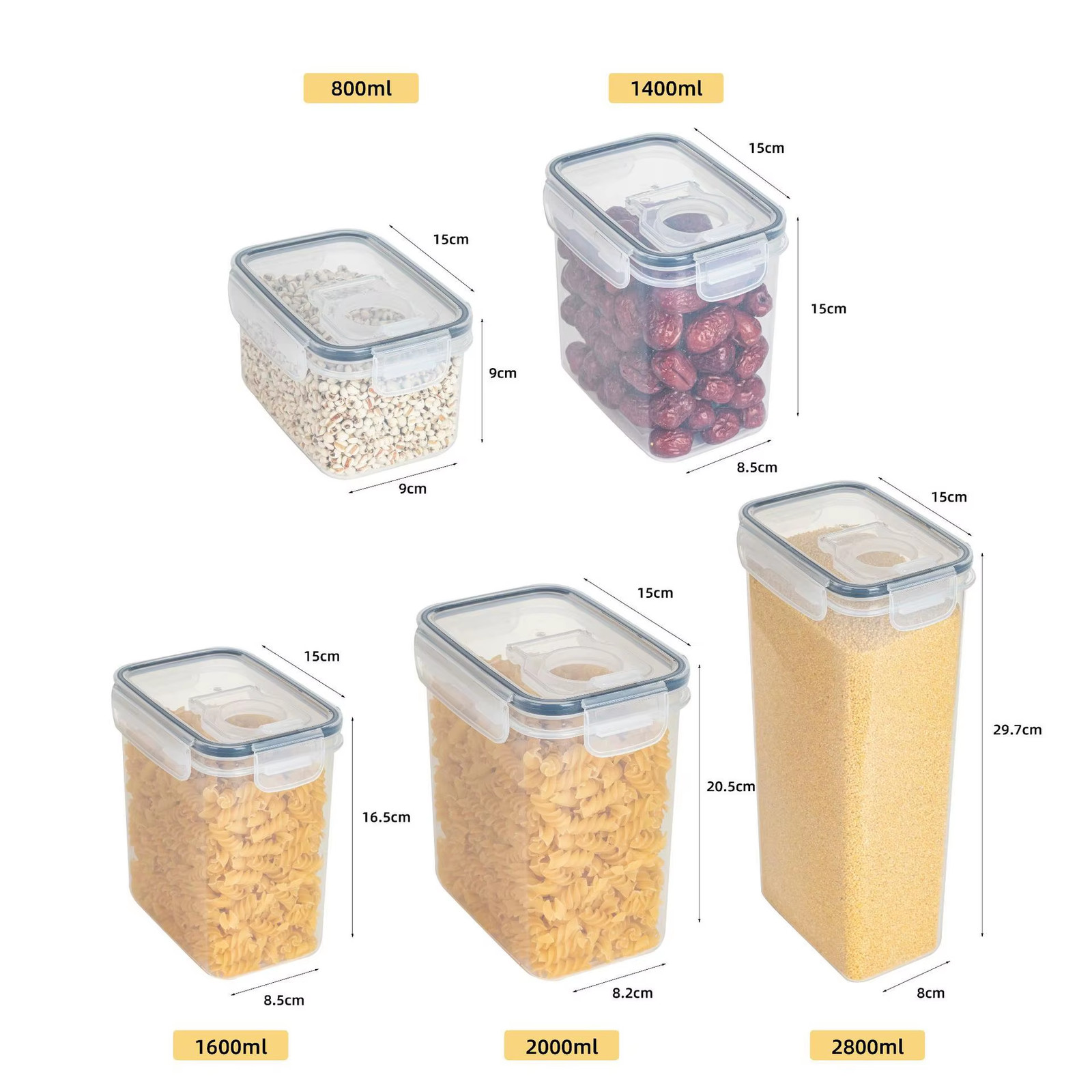 Airtight Food Storage Containers with Lid Pantry Organizer Cereal Dispenser Cere
