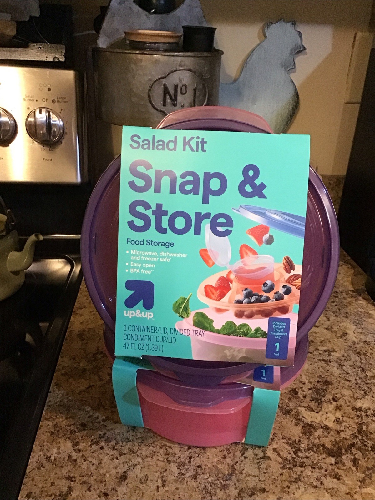 Up & Up Snap & Store Food Containers 3 Sets w/Divided Trays Great For 🥗 Salads