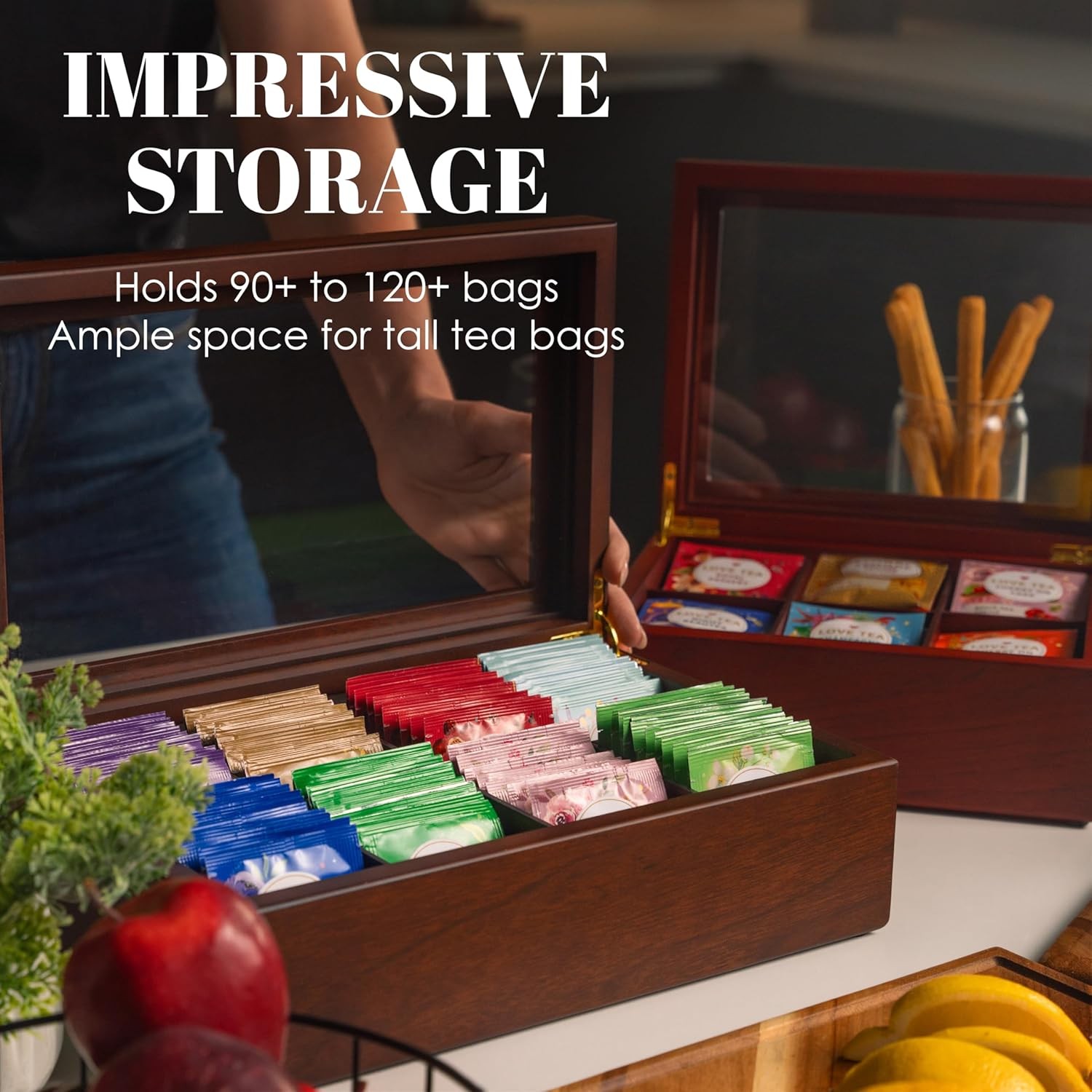 Tea Box – Luxury Wooden Tea Bag Organizer from The Apace Premier Collection – 8