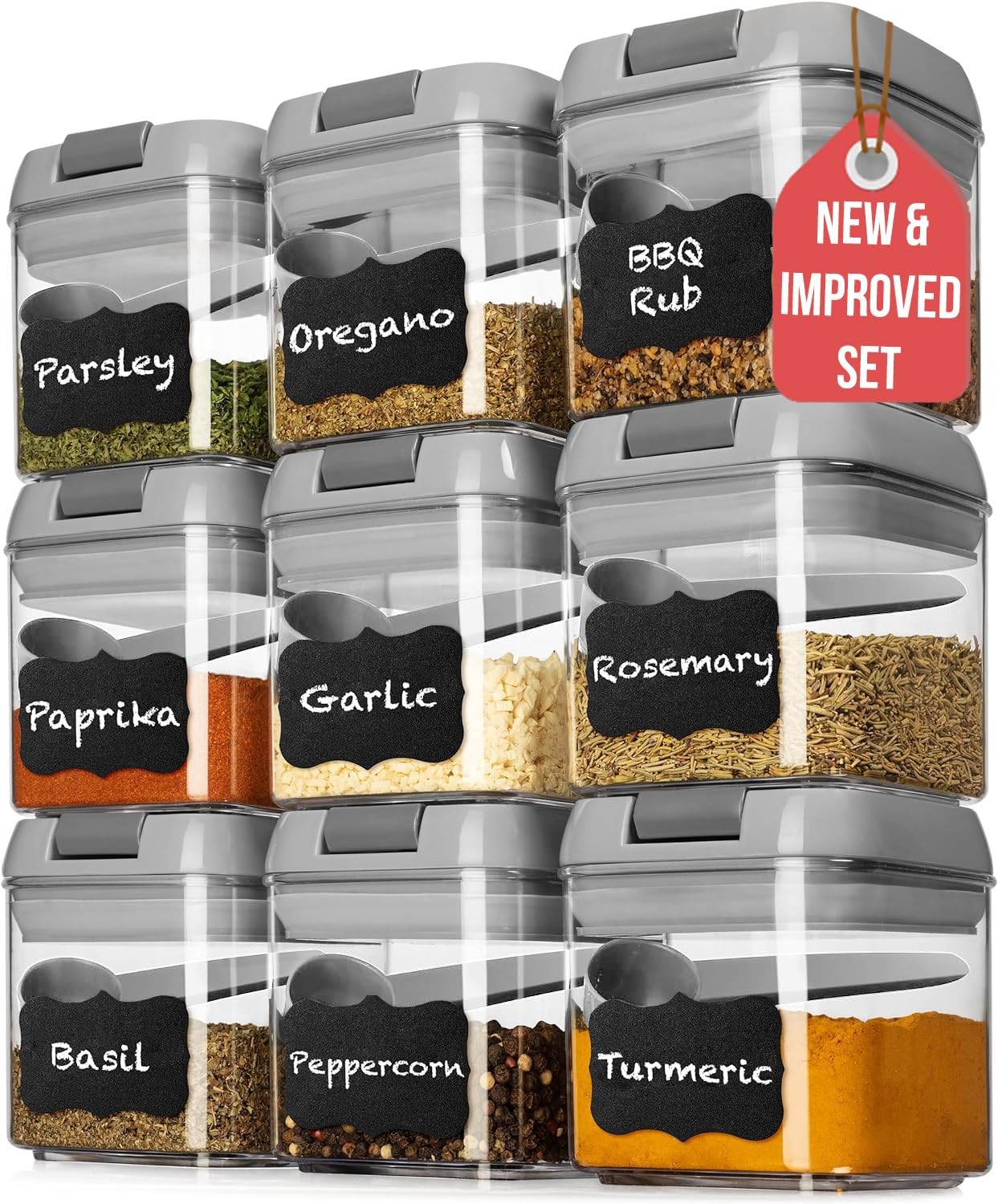 Shazo 9 PC Airtight Food Storage Containers – BPA Free Clear Plastic Snack & …