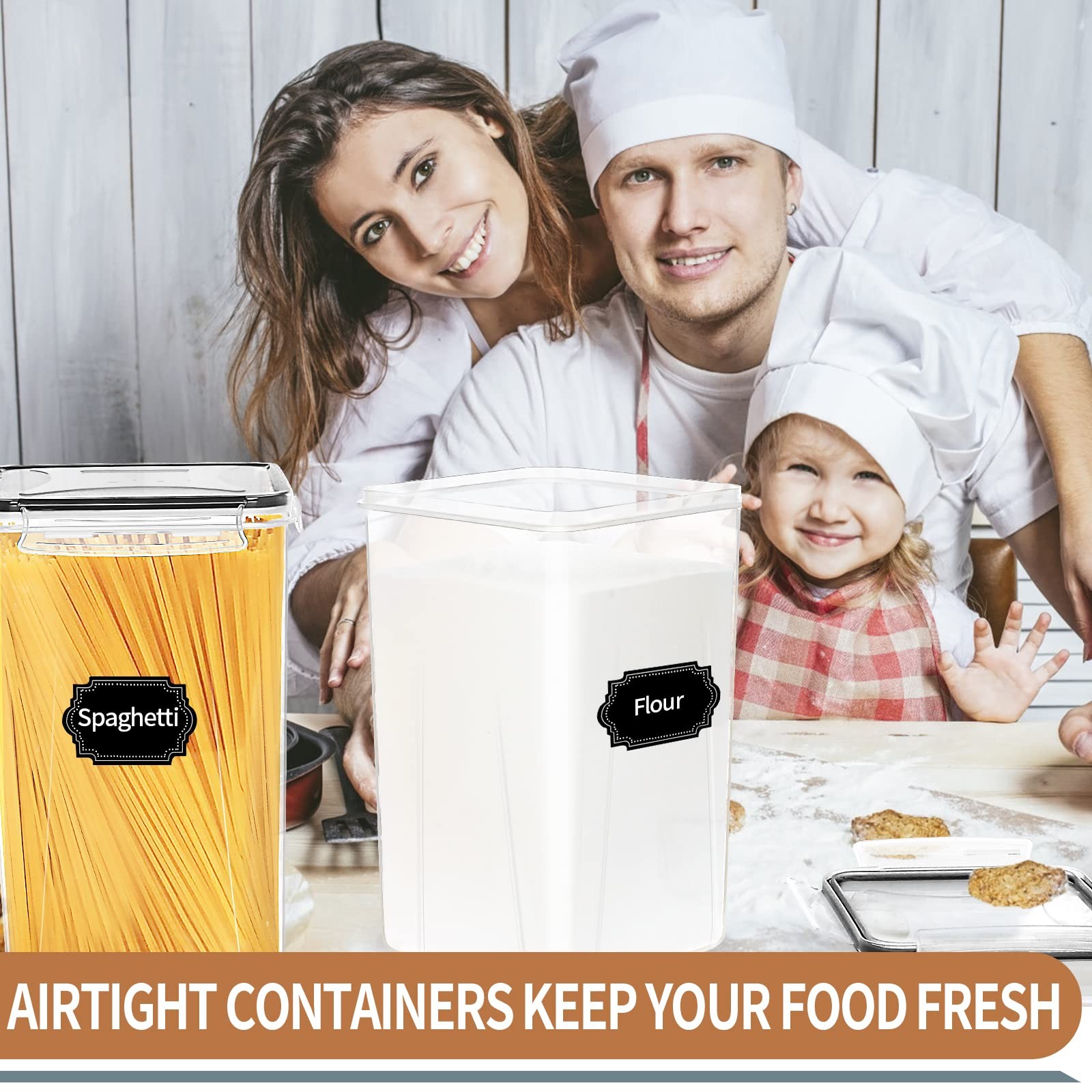 PRAKI 4-Pack 6.5L/220oz Tall Airtight Food Storage Containers, BPA-Free
