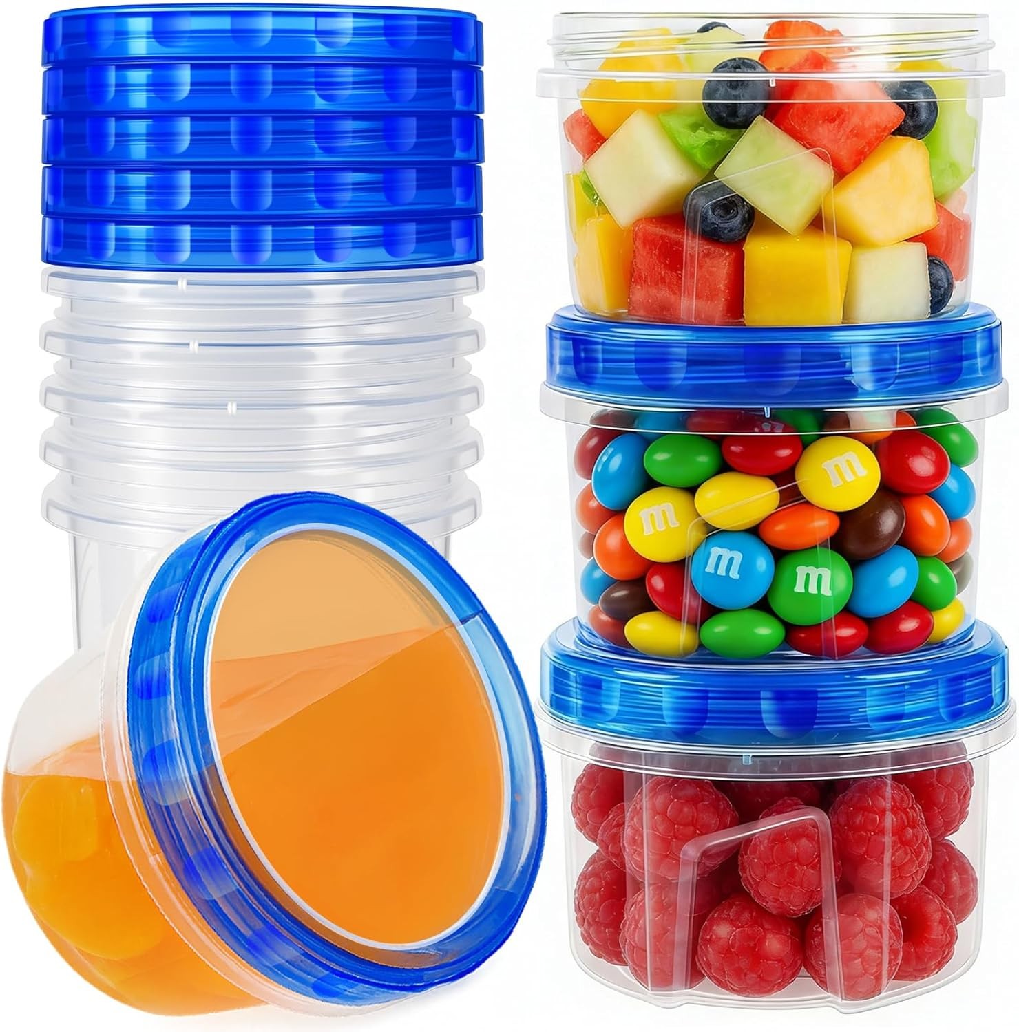 10 Pack 17oz Reusable Freezer Storage Containers with Twist Top Lids Airtight