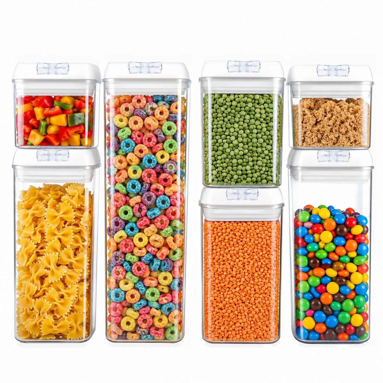 7-Piece Airtight Food Storage Containers with Lids, Clear 7pcs