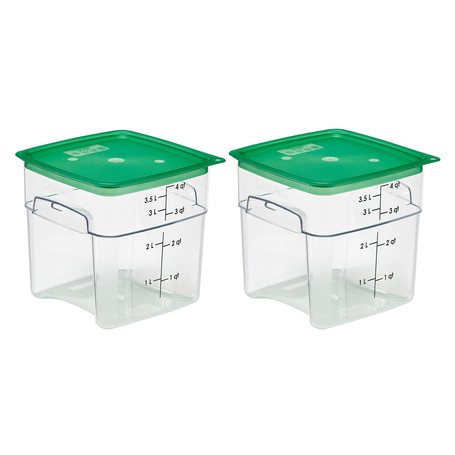 Cambro 4 QT (Quart) Food Storage Container with Lid (2 Pack) – Freshpro Series (