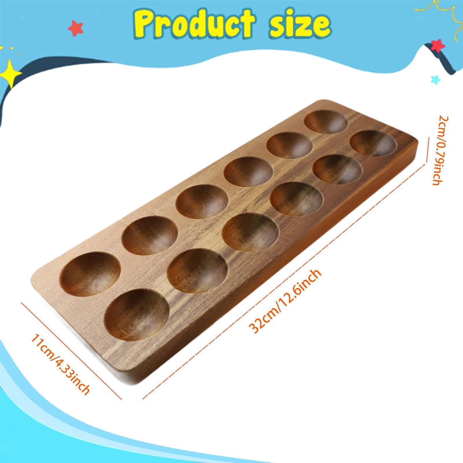 Wooden Egg Holder Stand 12 Grids Dispenser for Pantry Home Housewarming Gift