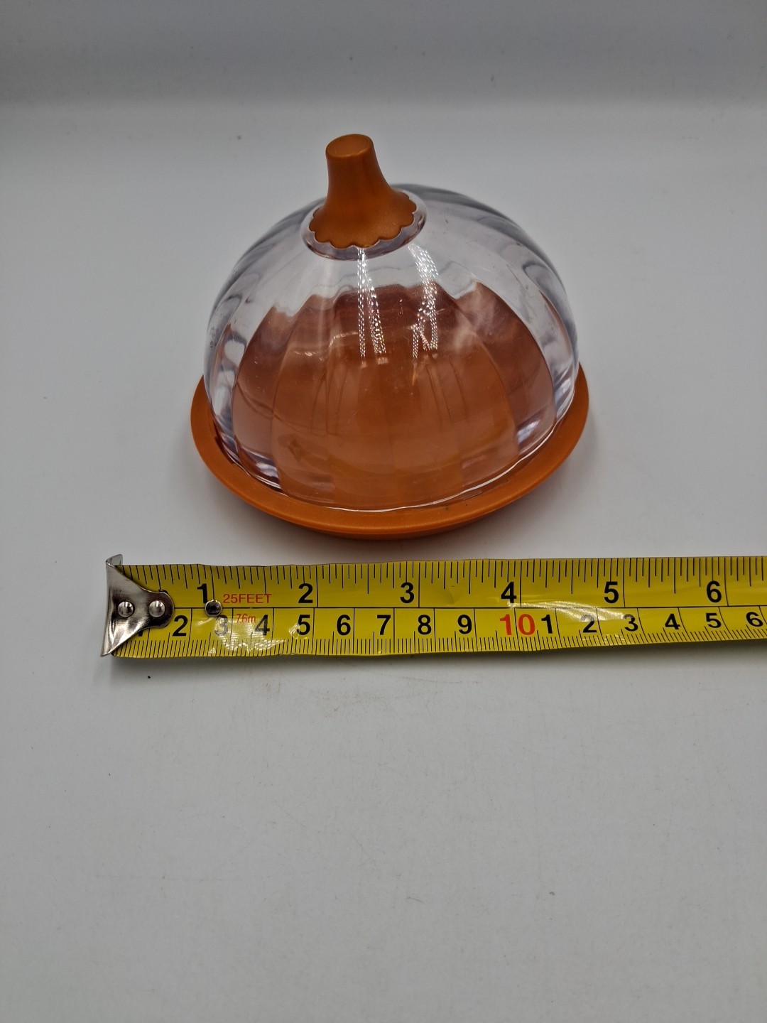 Joie Clearly Fresh Airtight Onion Keeper Storage Orange Bottom Clear Top