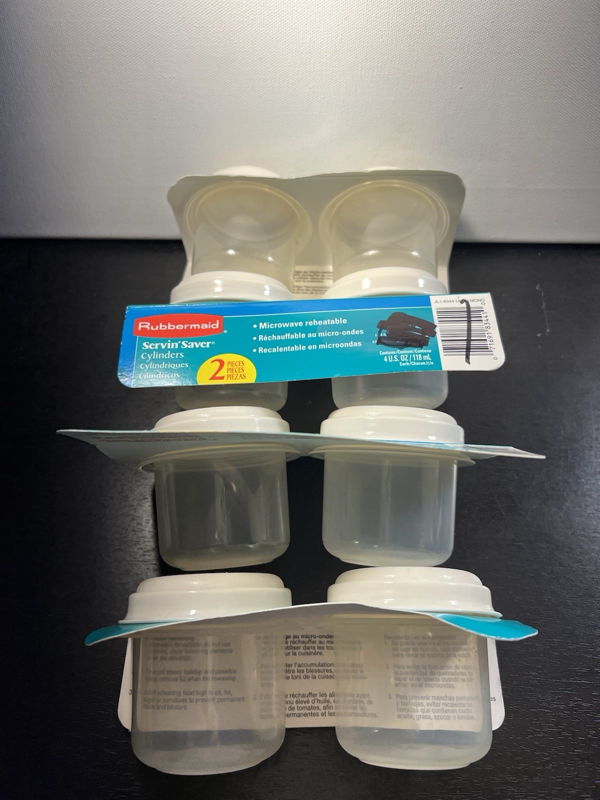 Lot Of 8 Vintage Rubbermaid Servin Saver Food Storage Containers 1/2 Cup, 4 Oz