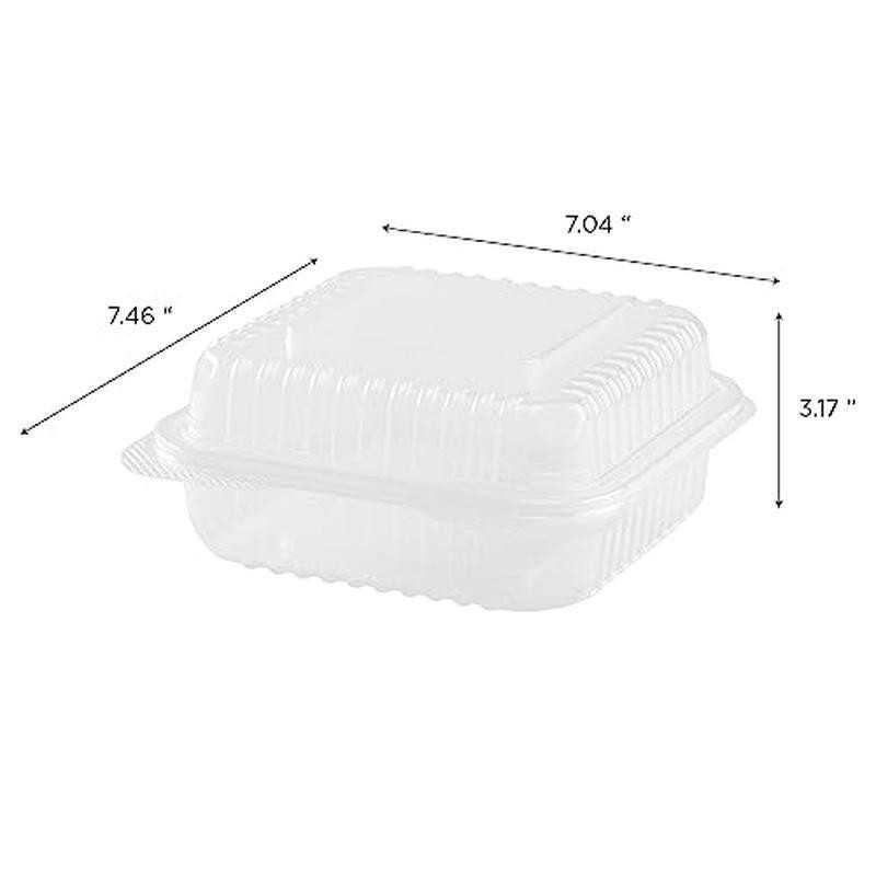 7×7 PP Hinged Food Container BPA Free Reusable Microwave Safe Freezer Safe 250ct