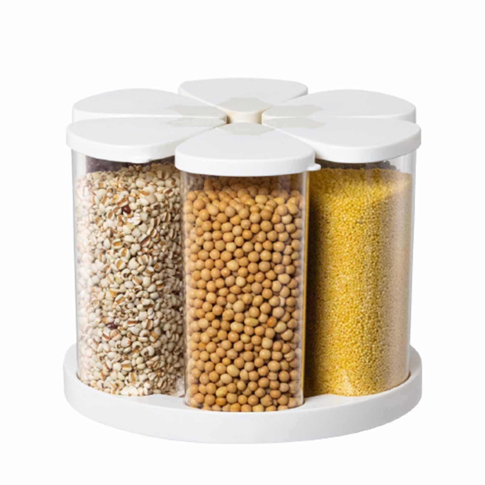 Rotation Food Storage Container Grain Dispenser Holder Sealed Bin Canister
