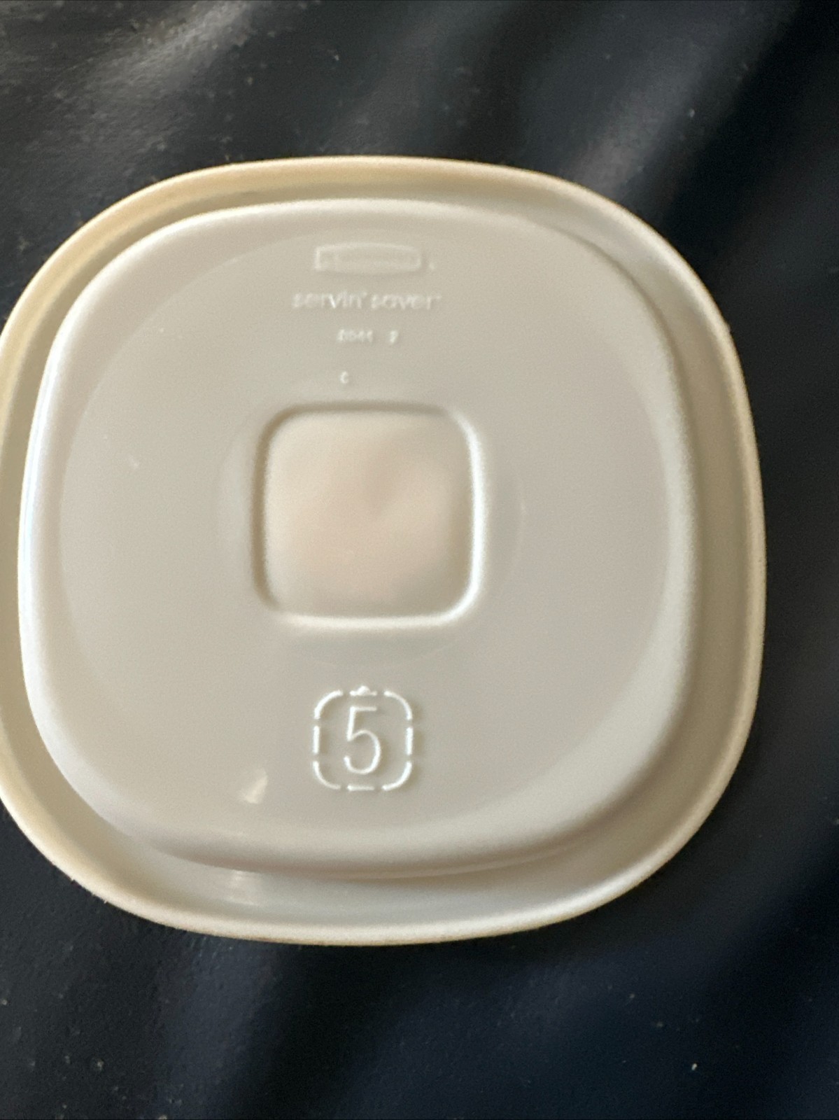 Vtg Rubbermaid Servin Saver 6 Cup Food Storage Container #5 Clear Almond Lid