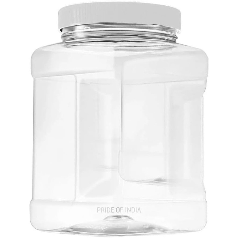 Impact Resistant Transparent PET Plastic Jar W/ Ribbed Screw Cap Storage New