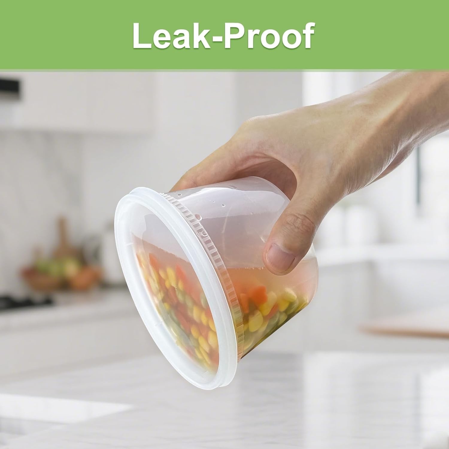 60 Set Food Storage Containers 16 oz – Airtight Lids