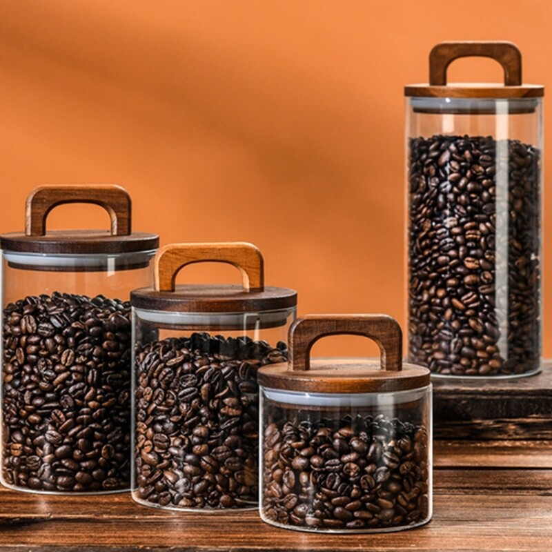 Vacuum Sealed Storage Container Water Proof Handle Glass Canister