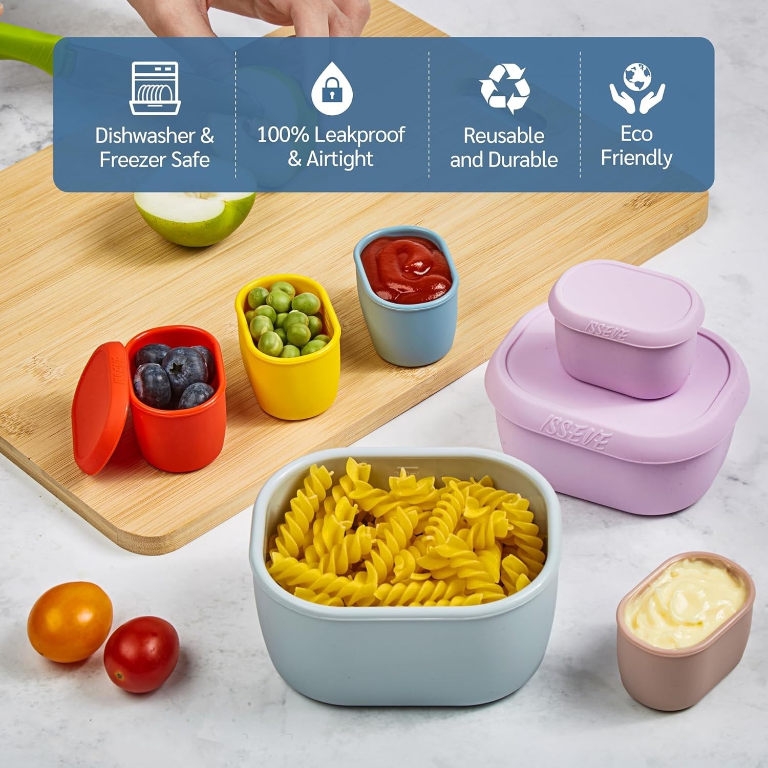 12Pcs/Set Nesting Silicone Food Storage Containers W/ Lids BPA Free Reusable