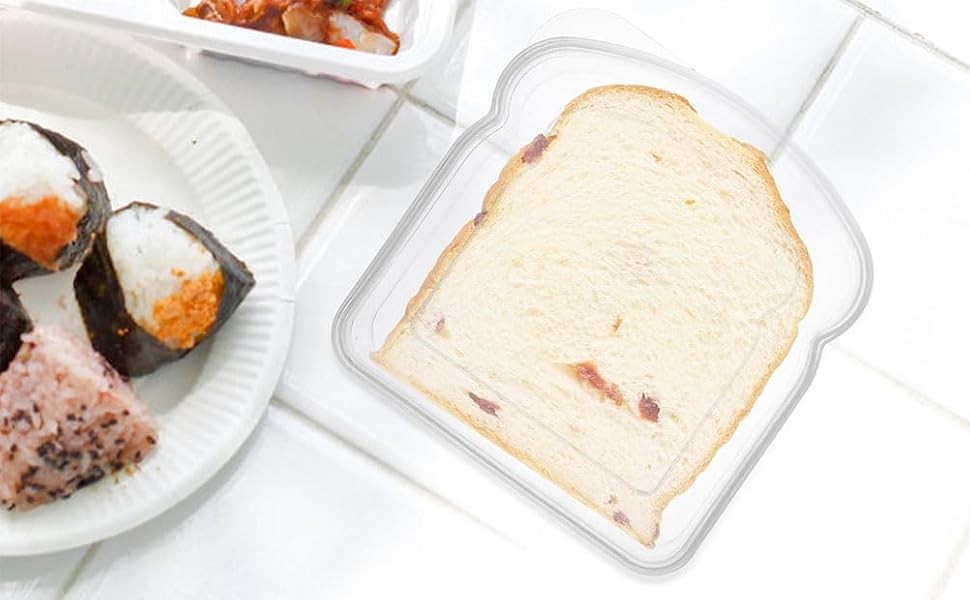 Reusable Bread Storage Box Clear Portable Sandwich Carrier for Outdoor Camping