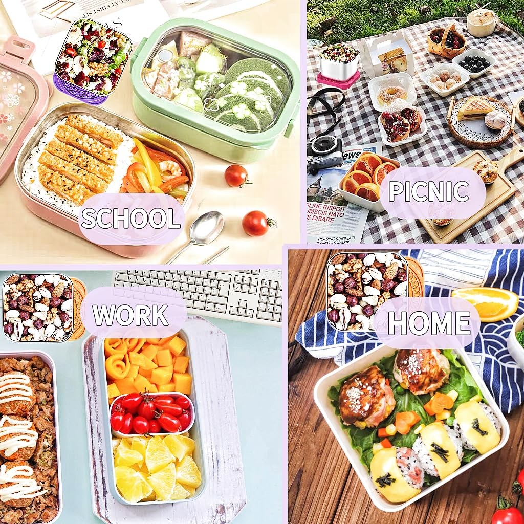 6Pack 6oz Stainless Steel Snack Containers for Kids, Easy Open Leak Proof Met…