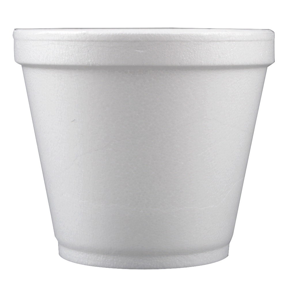 Dart Squat Foam Food Container White 8 oz. | 1000/Case