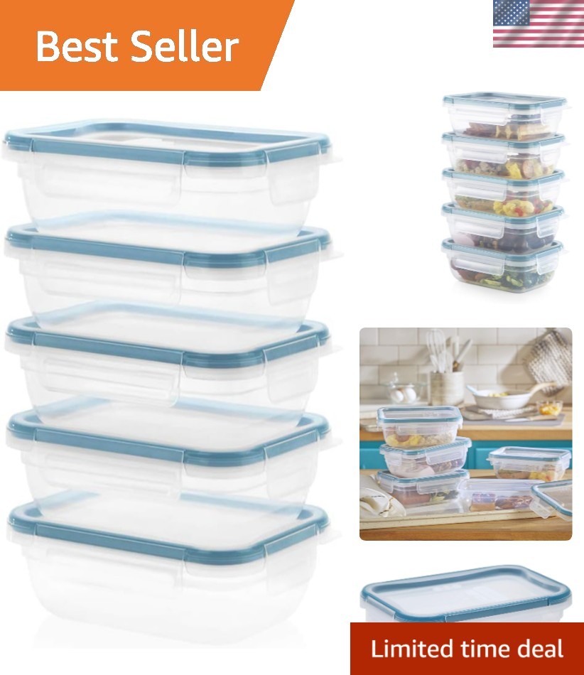 Plastic Total Solutions 5-Pack, 3 Cup Food Storage Containers Set, Airtight &…