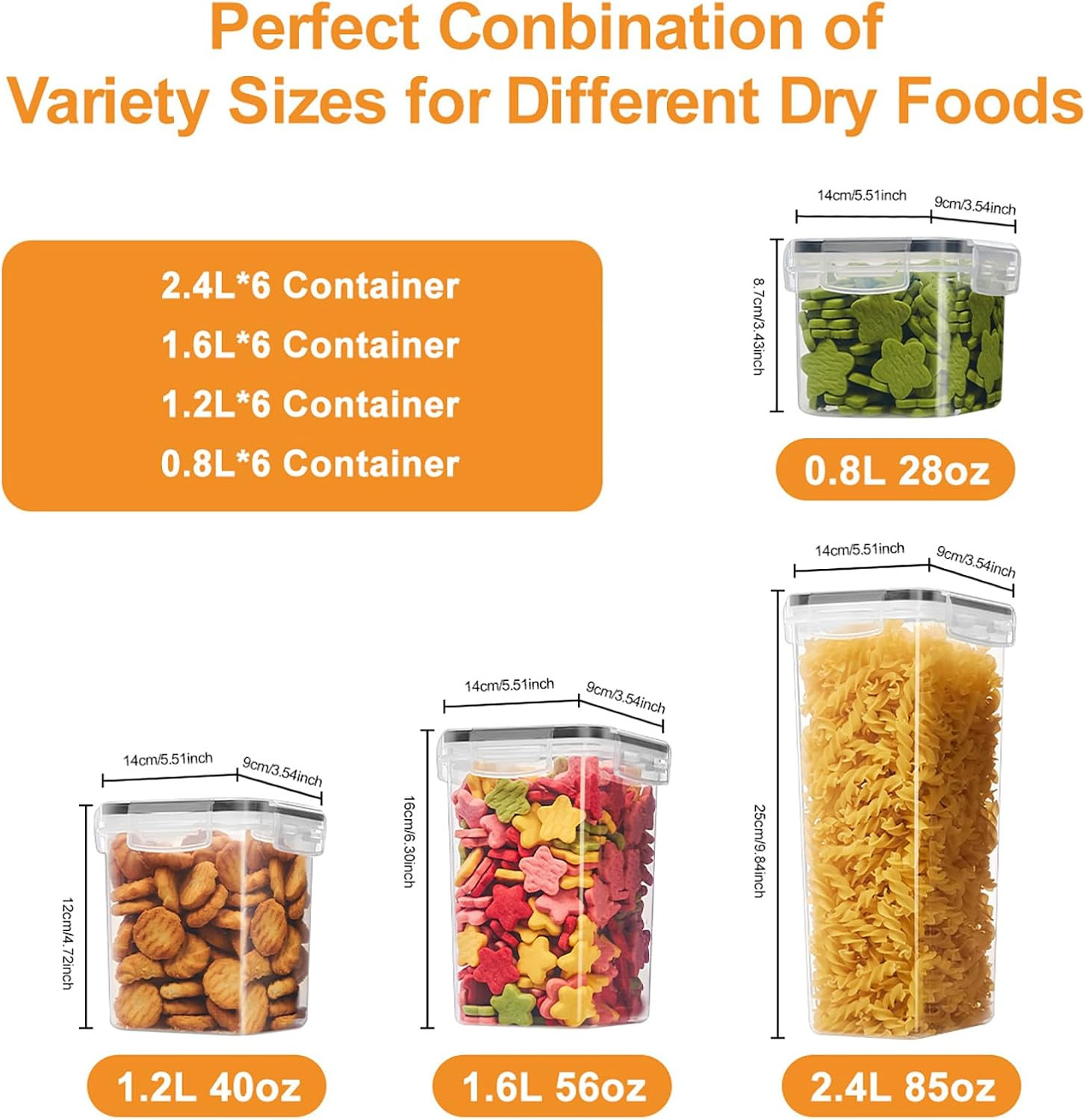 24 PCS Airtight Food Storage Containers Set with Labels – BPA Free Clear Plastic