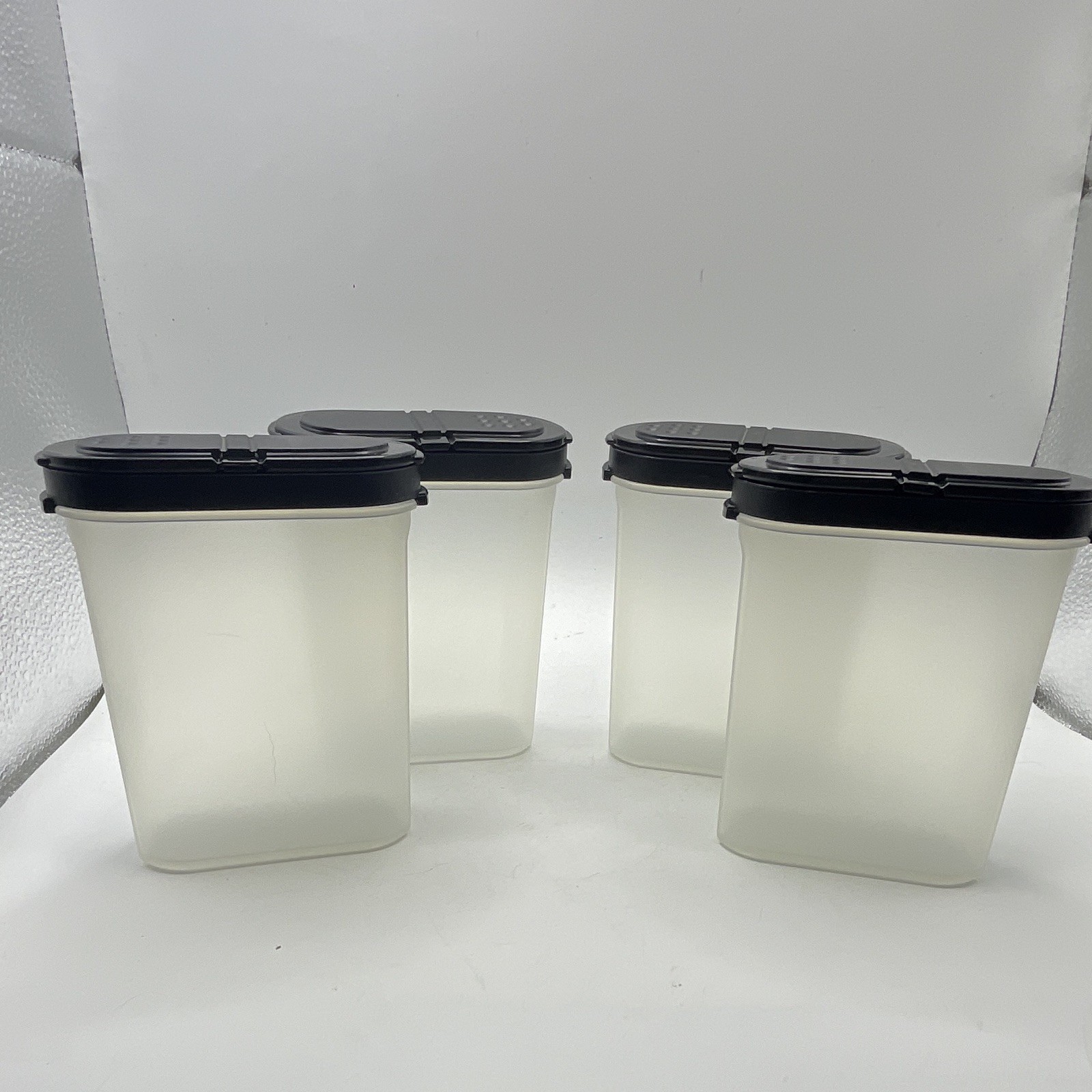 Tupperware Modular Mates 4pc Rectangular Storage Container Set Black Spices