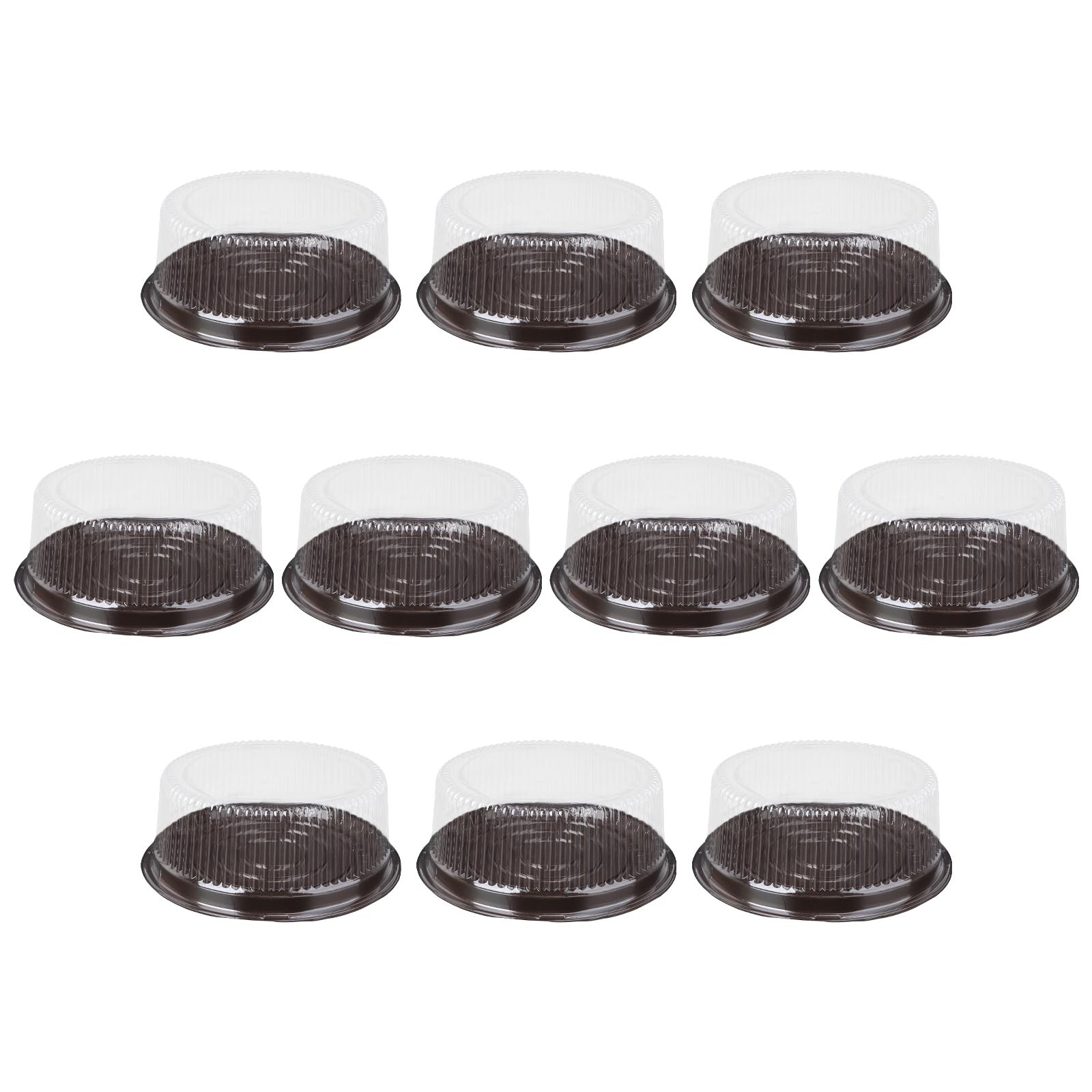 MAGICLULU Plastic Cake Boxes 9.44X9.44X3.54In 10 Pack Clear Dome Lid Containe…