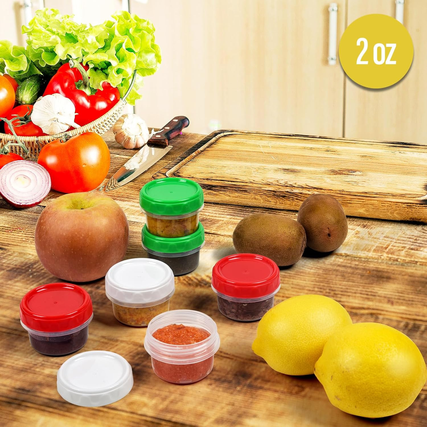 2 oz Plastic Containers with Lids Small Salad Dressing Container To Go Condiment
