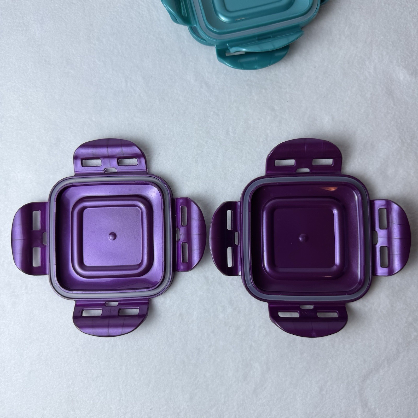 Lock N Lock Replacement Lids 4” Lot Of 8 Colorful Snap Close Square Lid