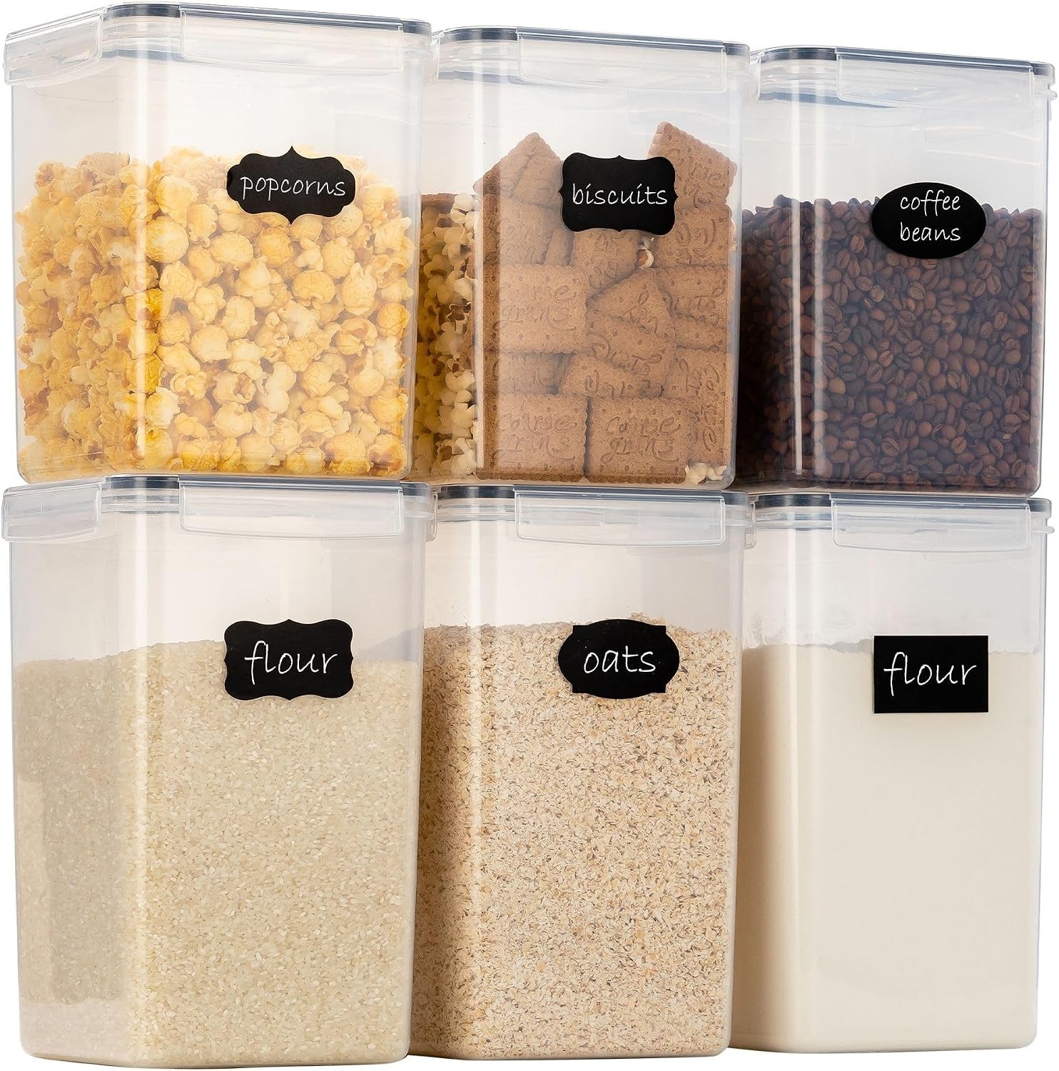Airtight Food Storage Containers W/ Measuring Cups Set of 2 9.5L 320Oz Spacious