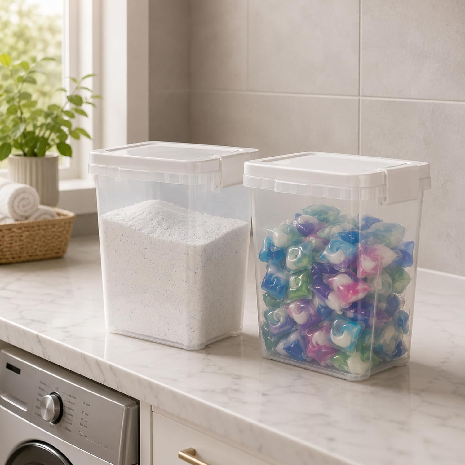 Airtight Rice & Flour Container with Scoop – 10-15 Lbs Food Storage Solution