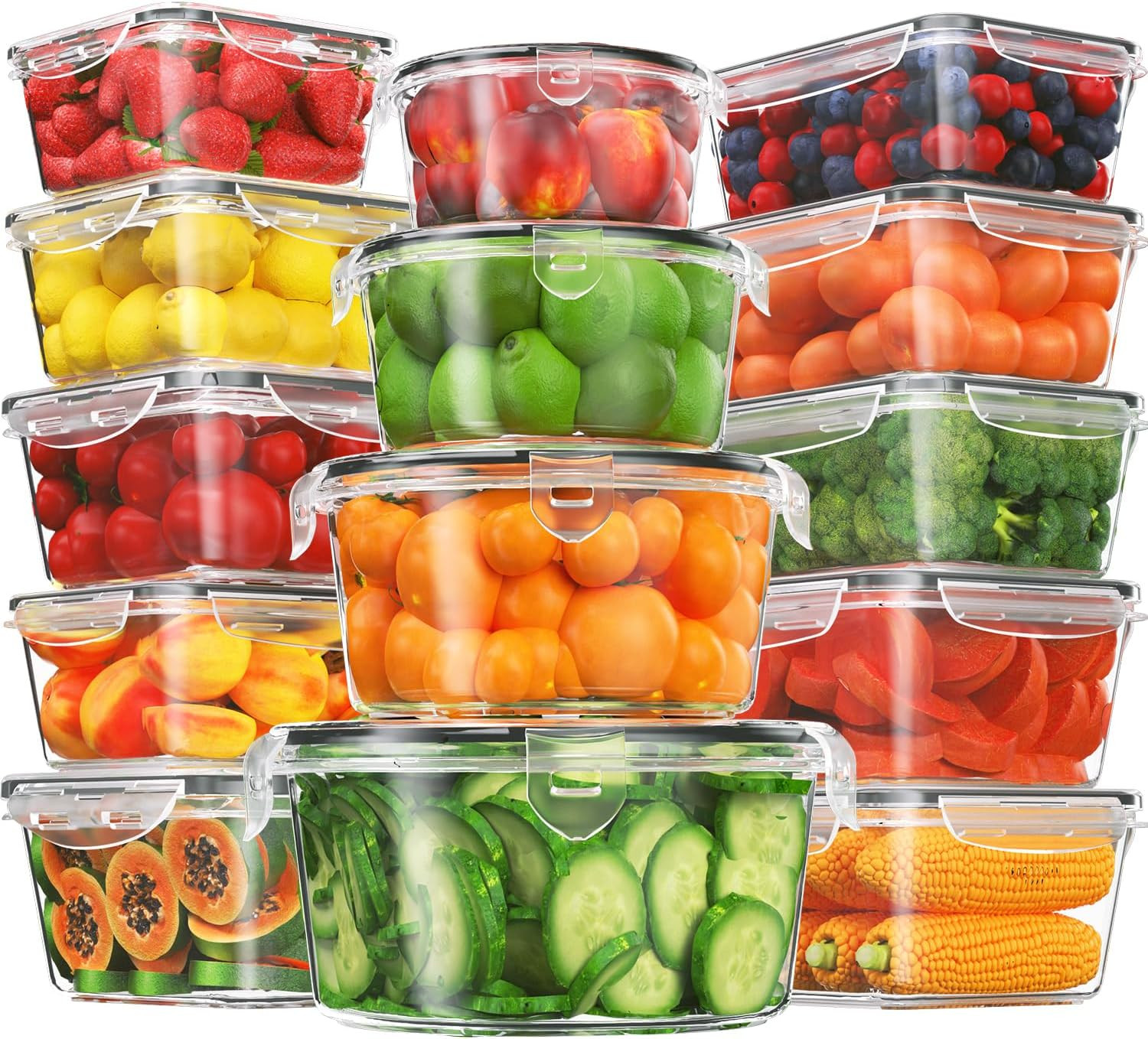 Extra Large 28-Piece BPA-Free Food Storage Containers with Airtight Lids