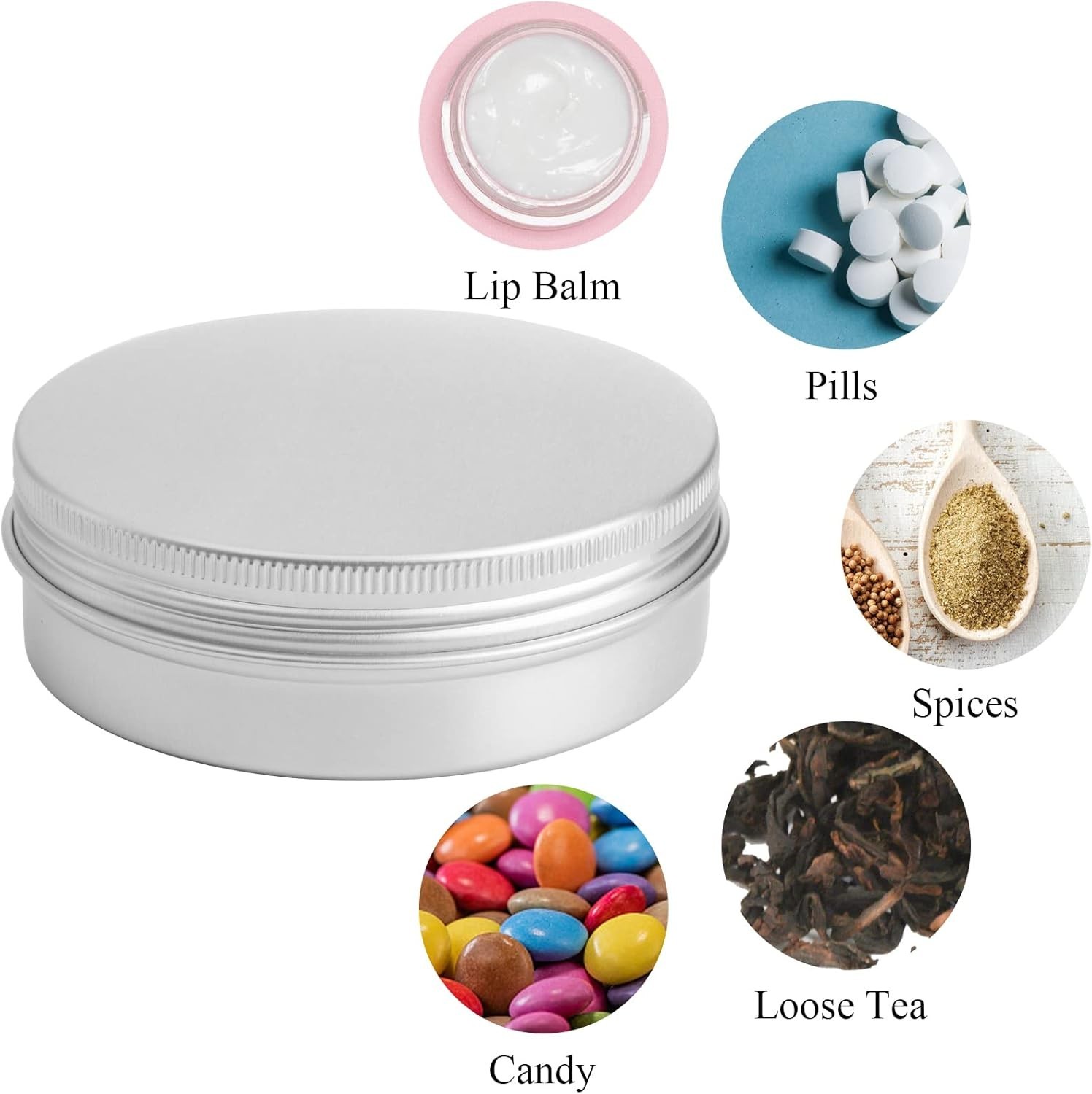 36 Pack 4 oz Round Tins with Lids, Aluminum Empty Storage Containers, 3.25 In…