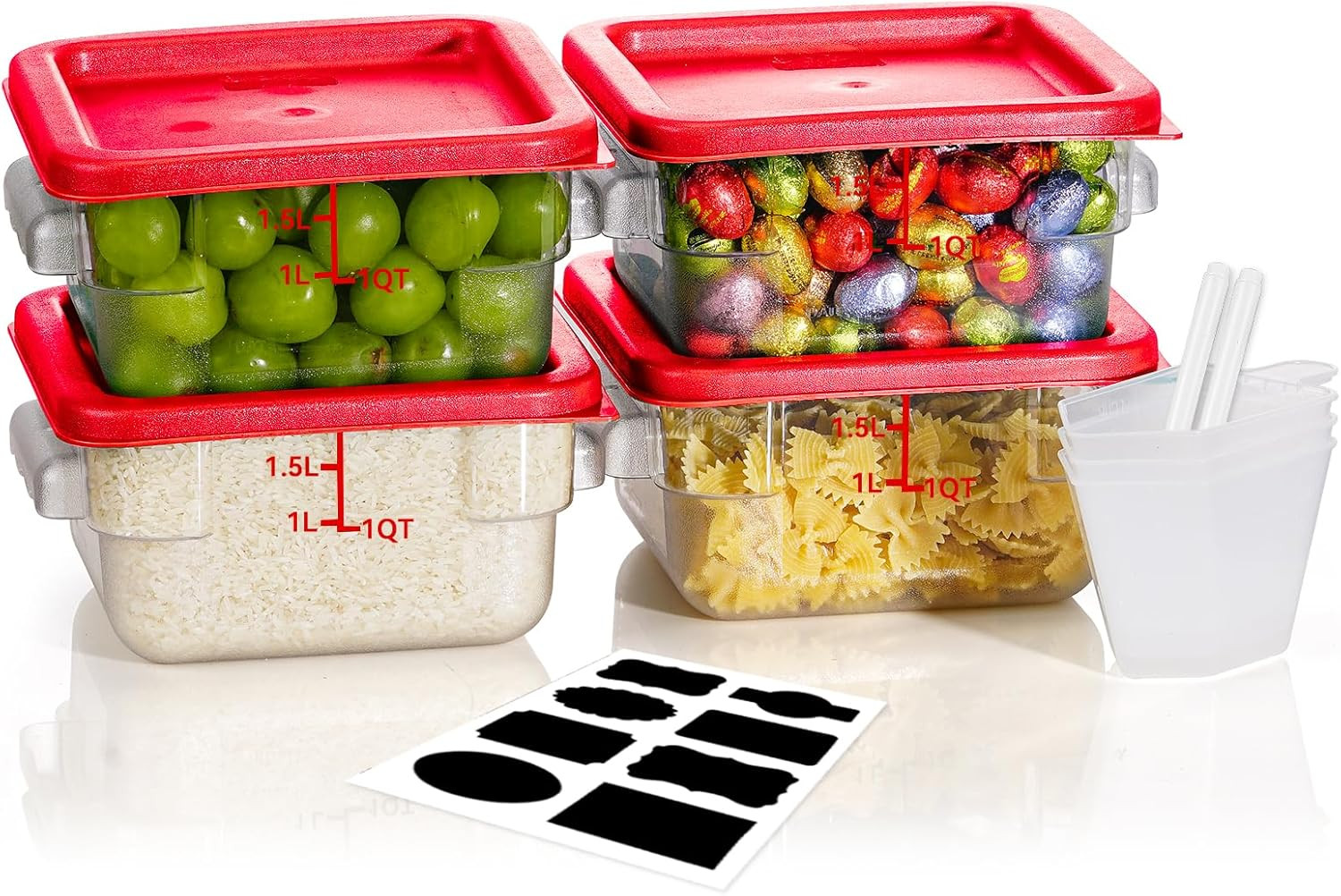 2QT NSF Food Storage Containers: 8 PCS [Food Grade][Hot&Cold Resistant] Commerci