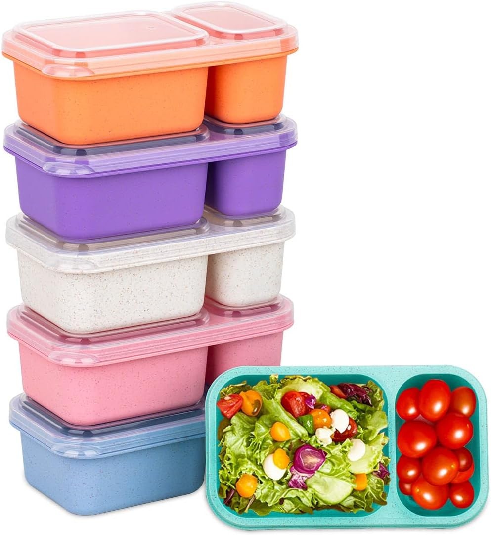 Containers with Lids Wheat Straw Reusable Snack Packs