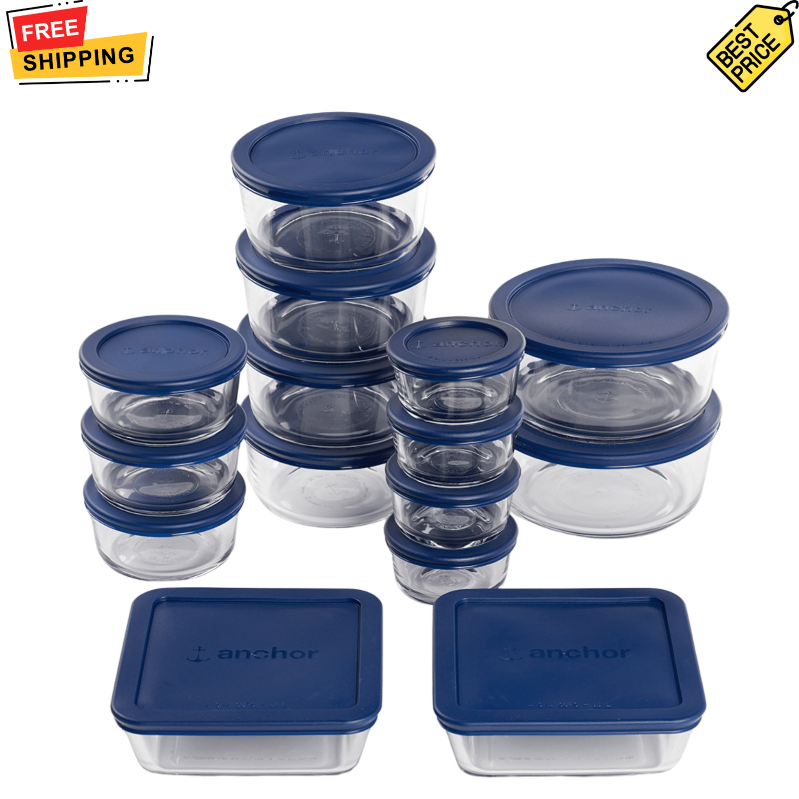 Anchor Hocking Glass Food Storage Containers 30 Piece Set