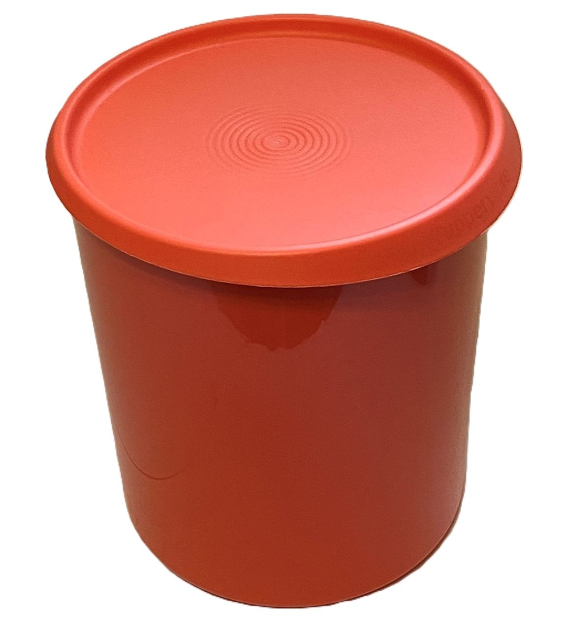 Vtg Tupperware Orange One-Touch Reminder Window Canister ~ Size D ~ (2416B-1)