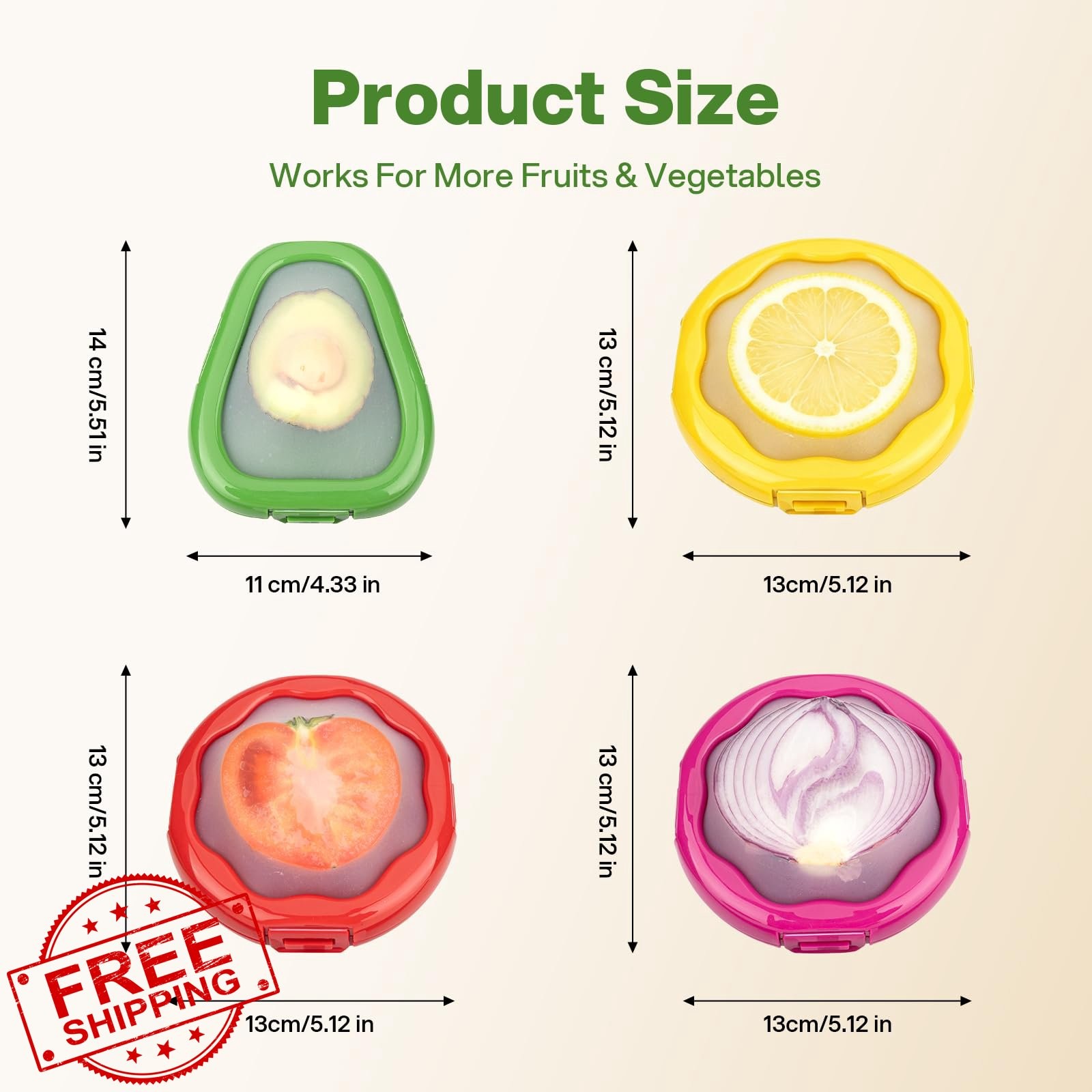 CLEANGOR 4pc Fruit Vegetable Storage Containers