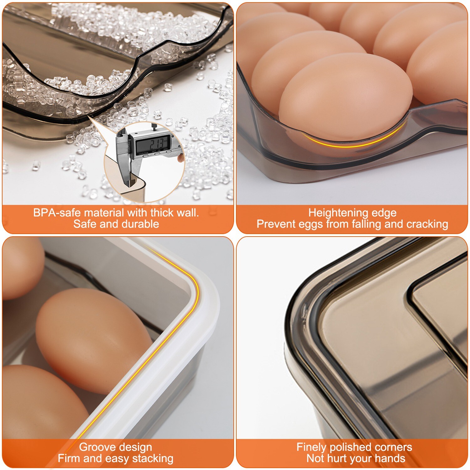 36 Eggs Double Layer Storage Auto Rolling Egg Holder Organizer for Refrigerator