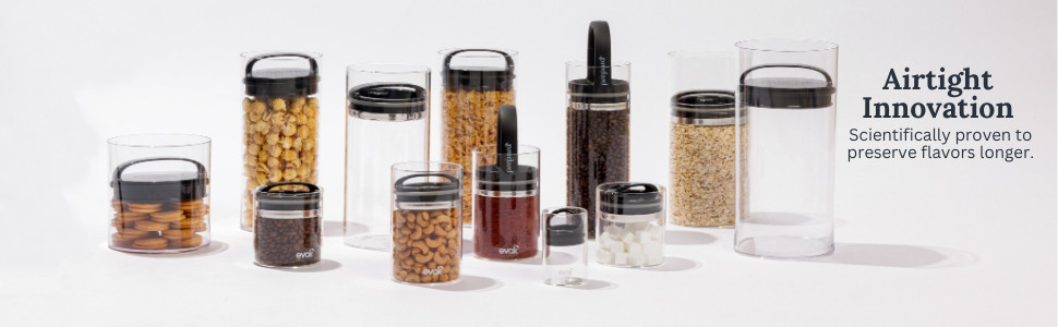 Evak Compact Airtight Glass Storage Canister, Medium (6” x 3.75″, 24oz) –