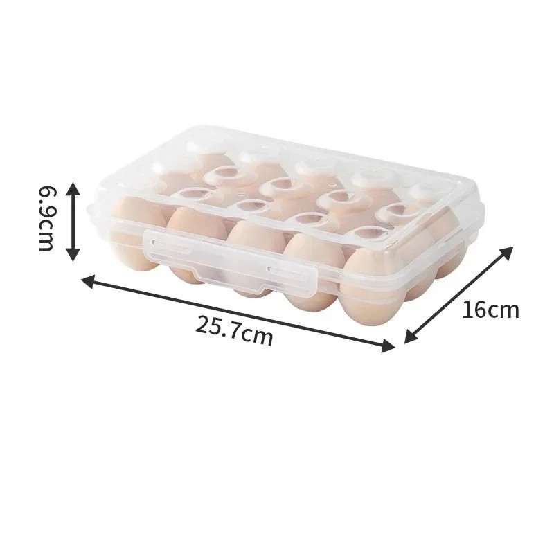 Plastic Egg Holder Storage Box with Lid Portable Fridge Organizer Tray Camping