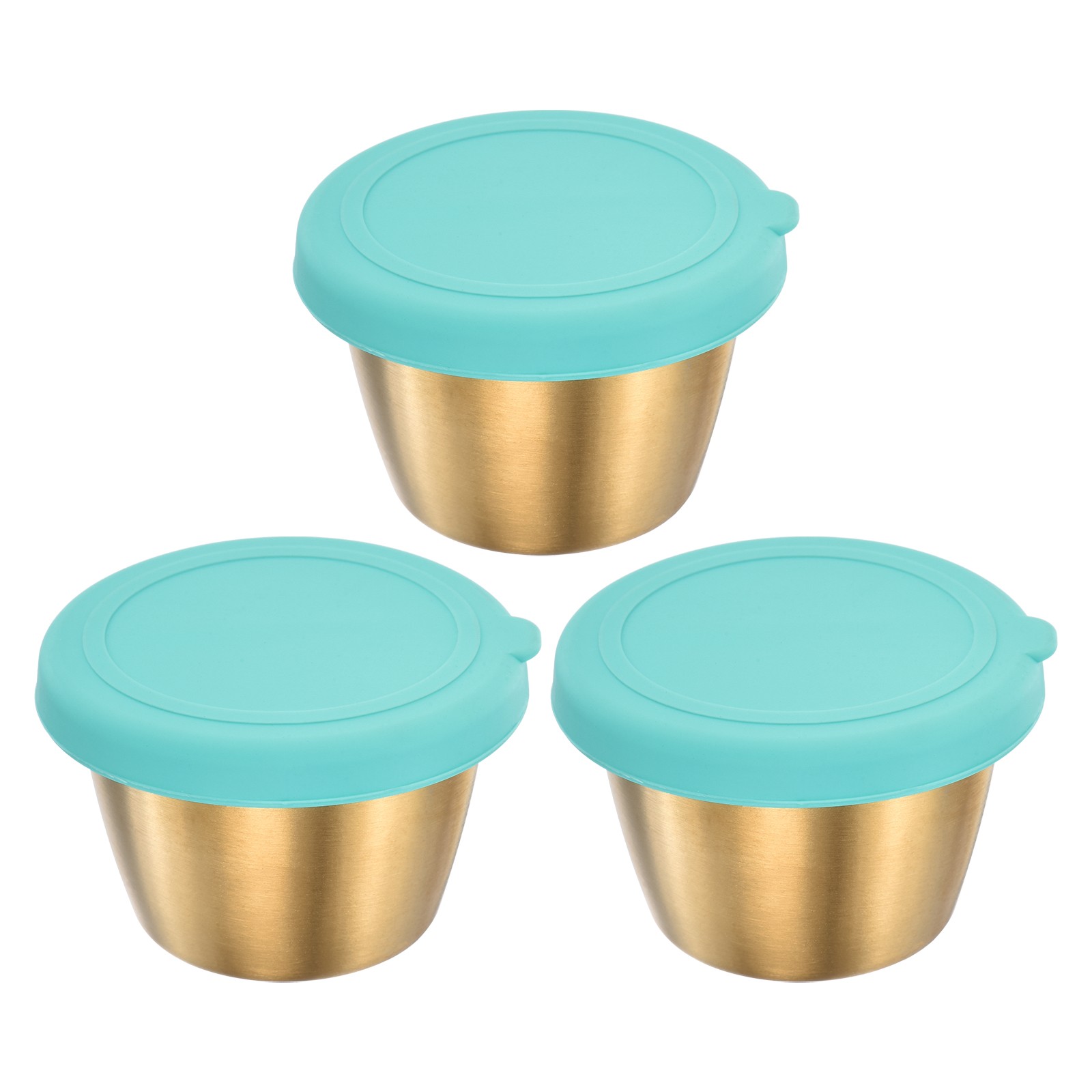 3pcs Condiment Cups Containers with Lid 2.4oz Salad Dressing Container Sky Blue