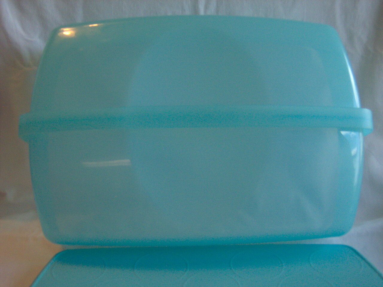 TUPPERWARE RECTANGLE CAKE CUPCAKE TAKER KEEPER SAVER CONTAINER #1361 Lock Handle